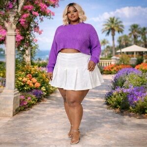 Torrid Purple and White Skirt Set